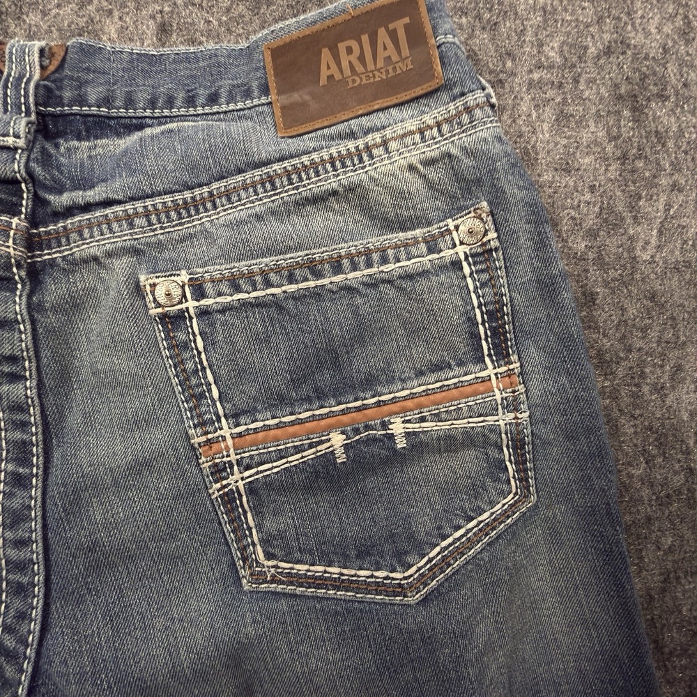 Ariat Jeans Mens 35x36 Blue M4 Coltrane Durango Low Rise Relaxed Bootcut Western - Picture 6 of 10